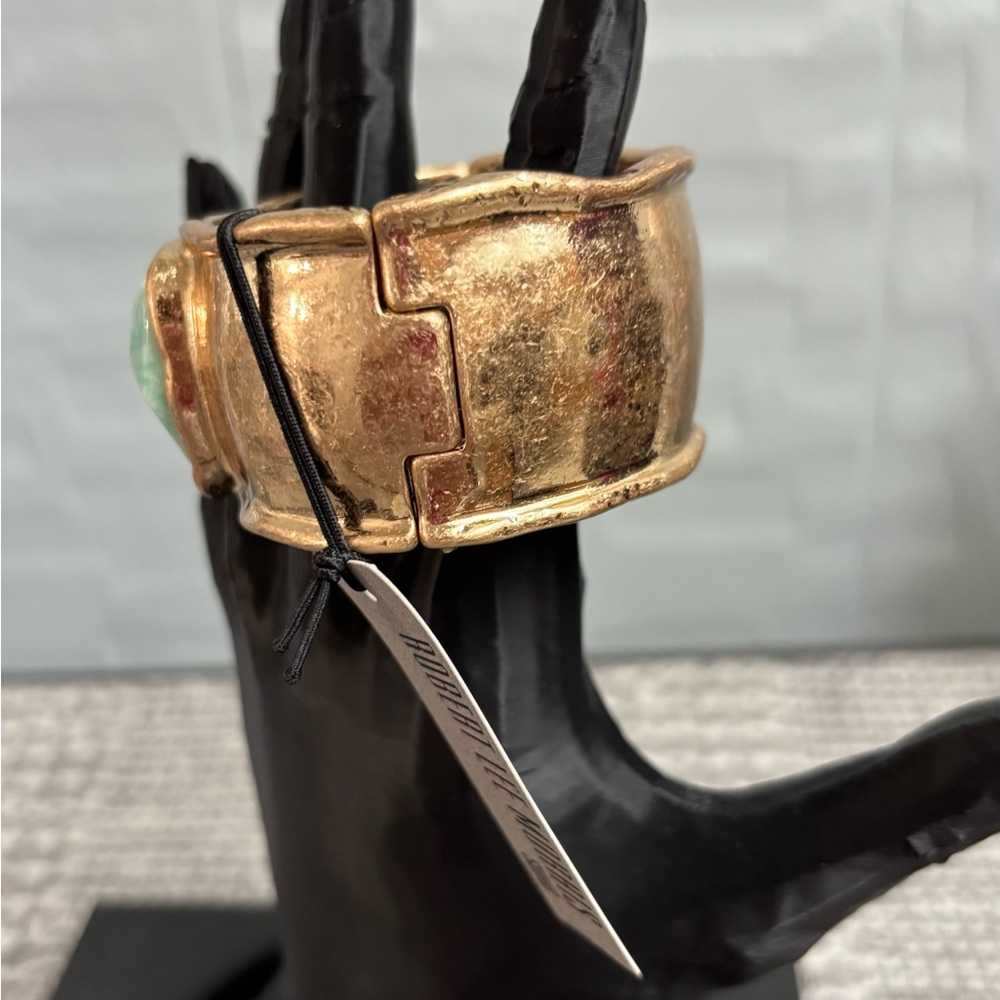 Robert Lee Morris Goldplated Turquoise Stone Bracelet - Picture 10 of 14